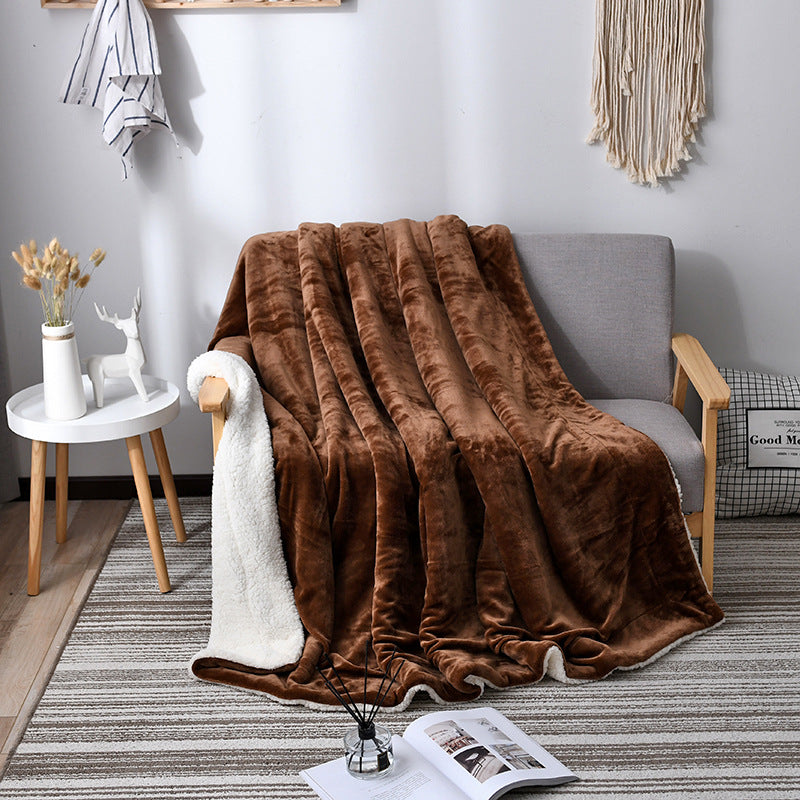 Double Layer Sherpa Throw Blanket