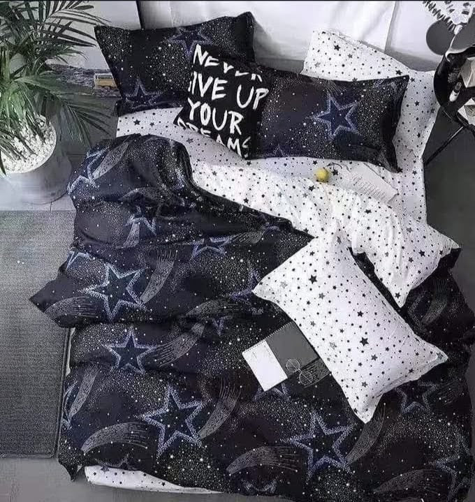 Duvet cover set with bedsheet and two pillowcases available in 5x6 and 6x6 sizes
