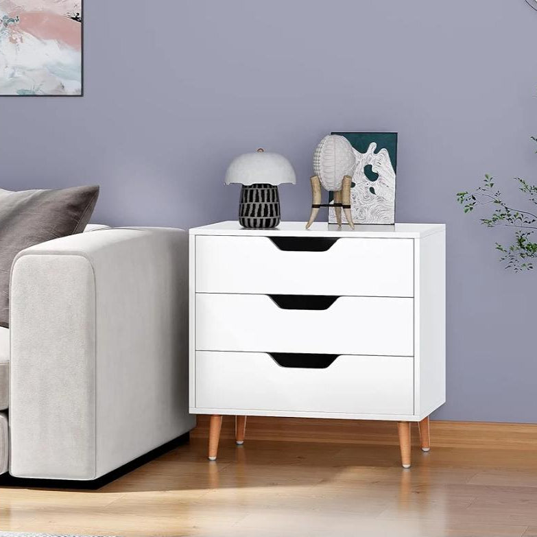 Wooden Bedside 3 Drawers Chest Nightstand Storage Table