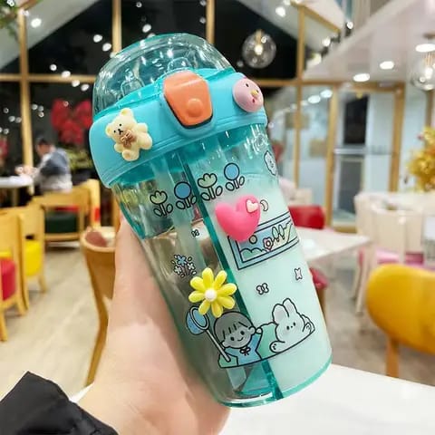 Cartoon Themed Partitioned Water Bottle