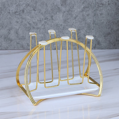Glass Water Cup Rack With Spin Drainboard