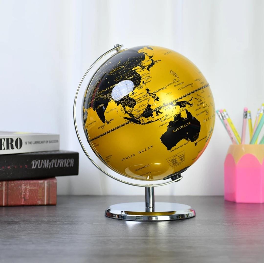 World Globe with Metal Stand