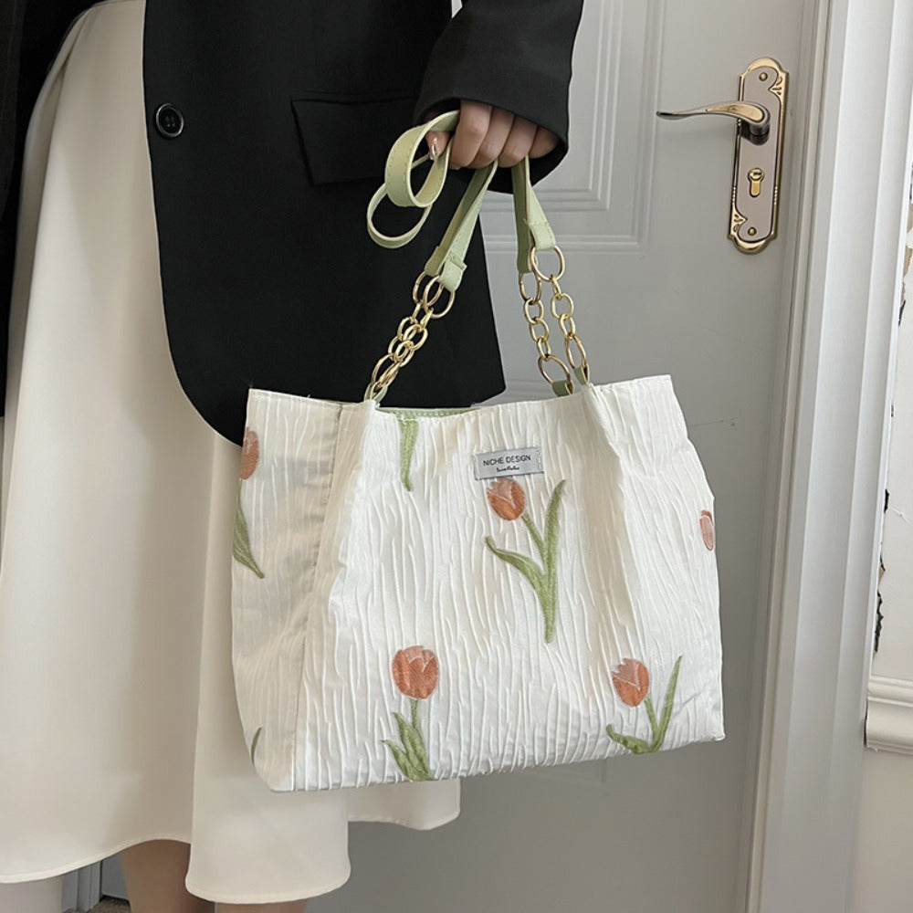 Floral Canvas Tote Bag