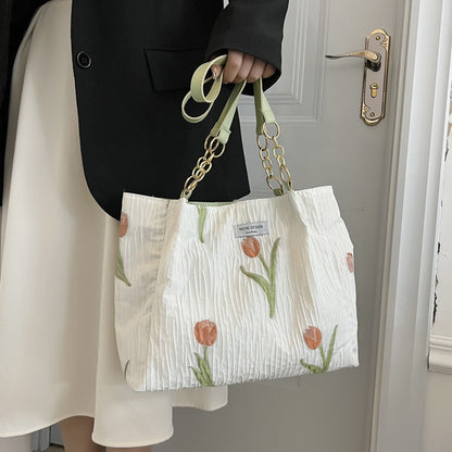 Floral Canvas Tote Bag