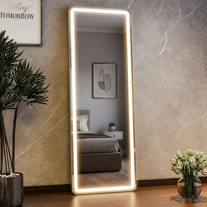 LED Standing Mirror with 3 Light Modes  & Stand 160 x 50 cm