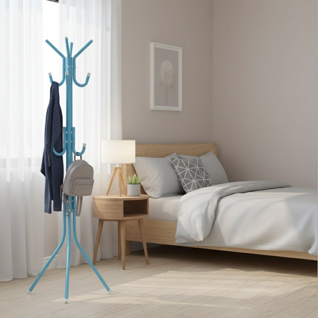 Metallic Coat And Bag Hanger Stand