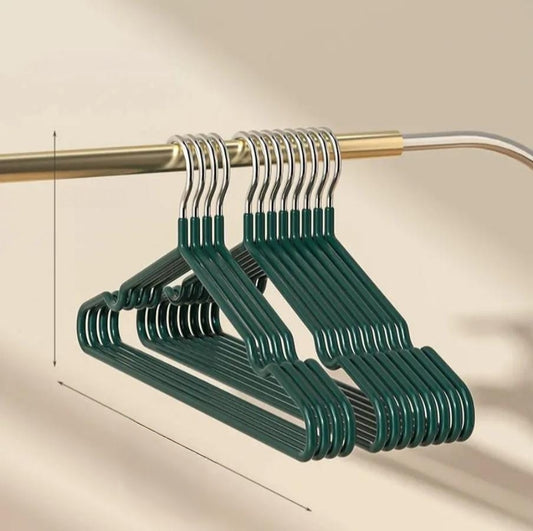 10-Piece Stainless Steel Metallic Hangers Set