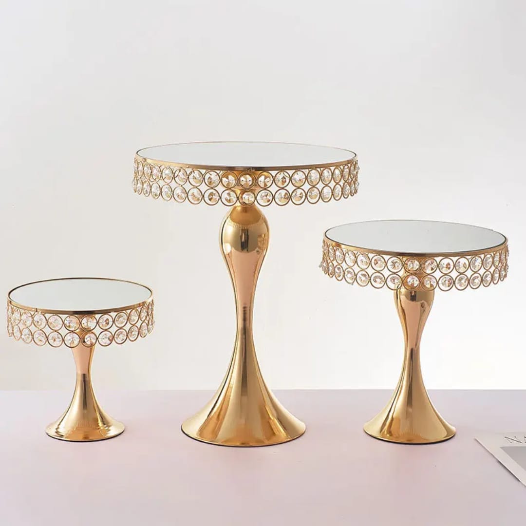 3Pcs Gold Cake Stand Set