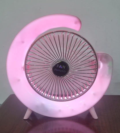 Rechargeable Colourful Desktop Fan Light