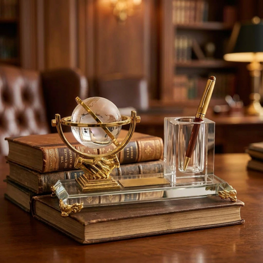 Global Executive Crystal Desk Organiser