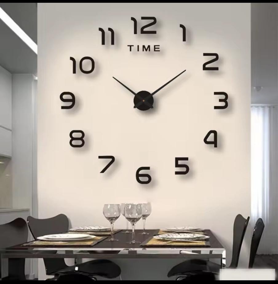 DIY modern acrylic sticker wall clock for customizable home décor