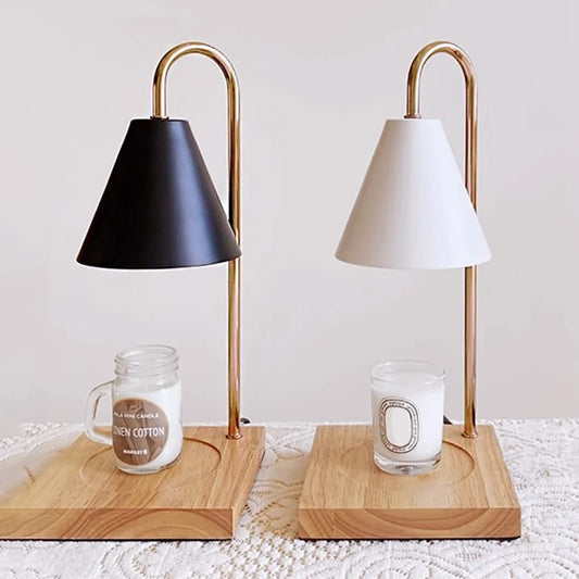 Electric candle warmer with 2 bulbs, available in black and white.
