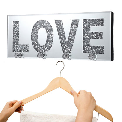Crystal Glass Love Key Holder