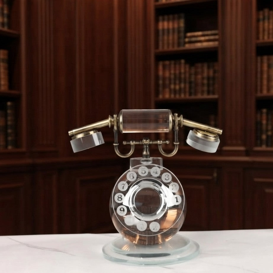 Retro Crystal Desktop Telephone Ornament