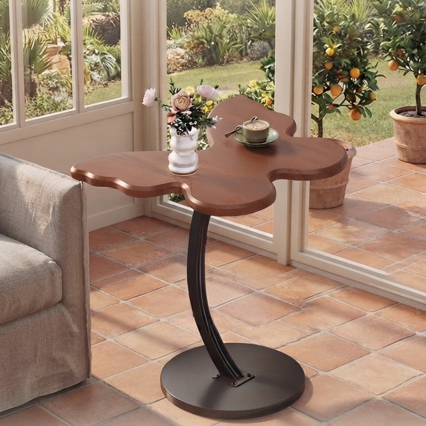 Movable solid wood side stool measuring 60 × 40 × 30 cm, available in walnut brown and white.