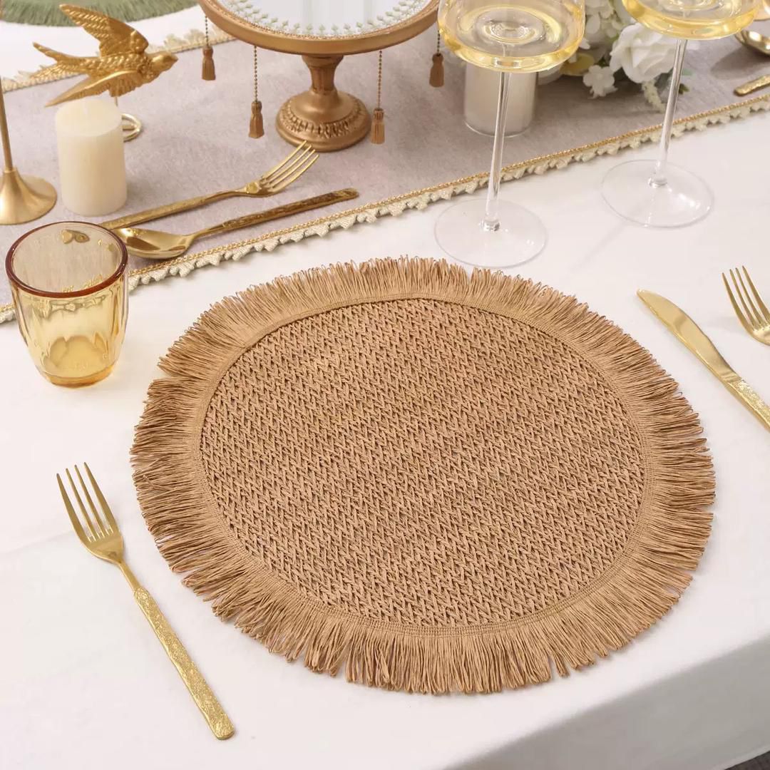 6 Piece Nordic Tassel Woven Table Mat Set
