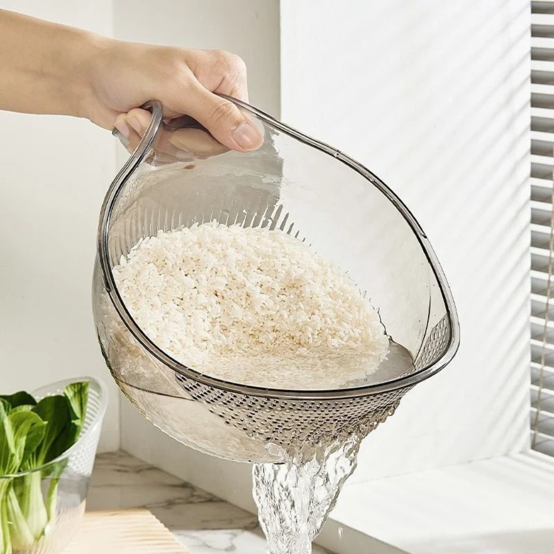 Acrylic Multi-Functional Drain Fruit Cleaning Bowl