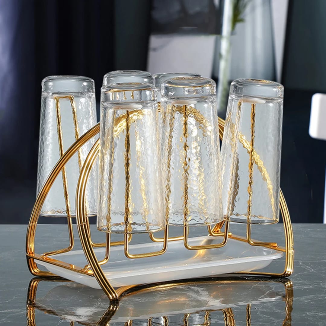 Automatic Spin Glass Water Cup Rack
