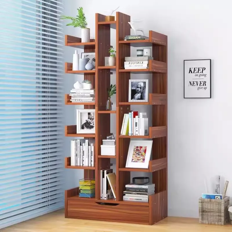 Bamboo Multipurpose Bookshelf with Lower Drawers