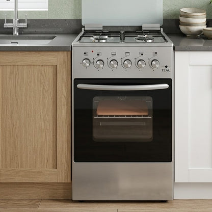 TLAC 50x50 Free Standing Cooker Inox with 3 Gas and 1 Electric Burner TLHA0095