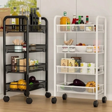 4-Layer Multifunctional Mesh Storage Trolley