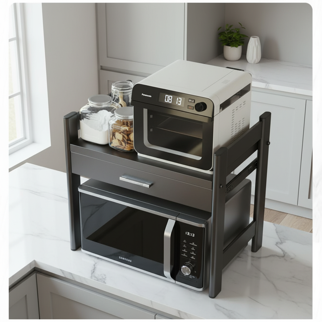 Heavy Duty Microwave Stand with Drawer