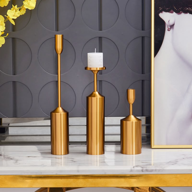 Gold Metal Candle Holder