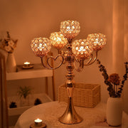 5 arm candle holder metal candelabra, elegant decorative centerpiece for home and events. 🕯️