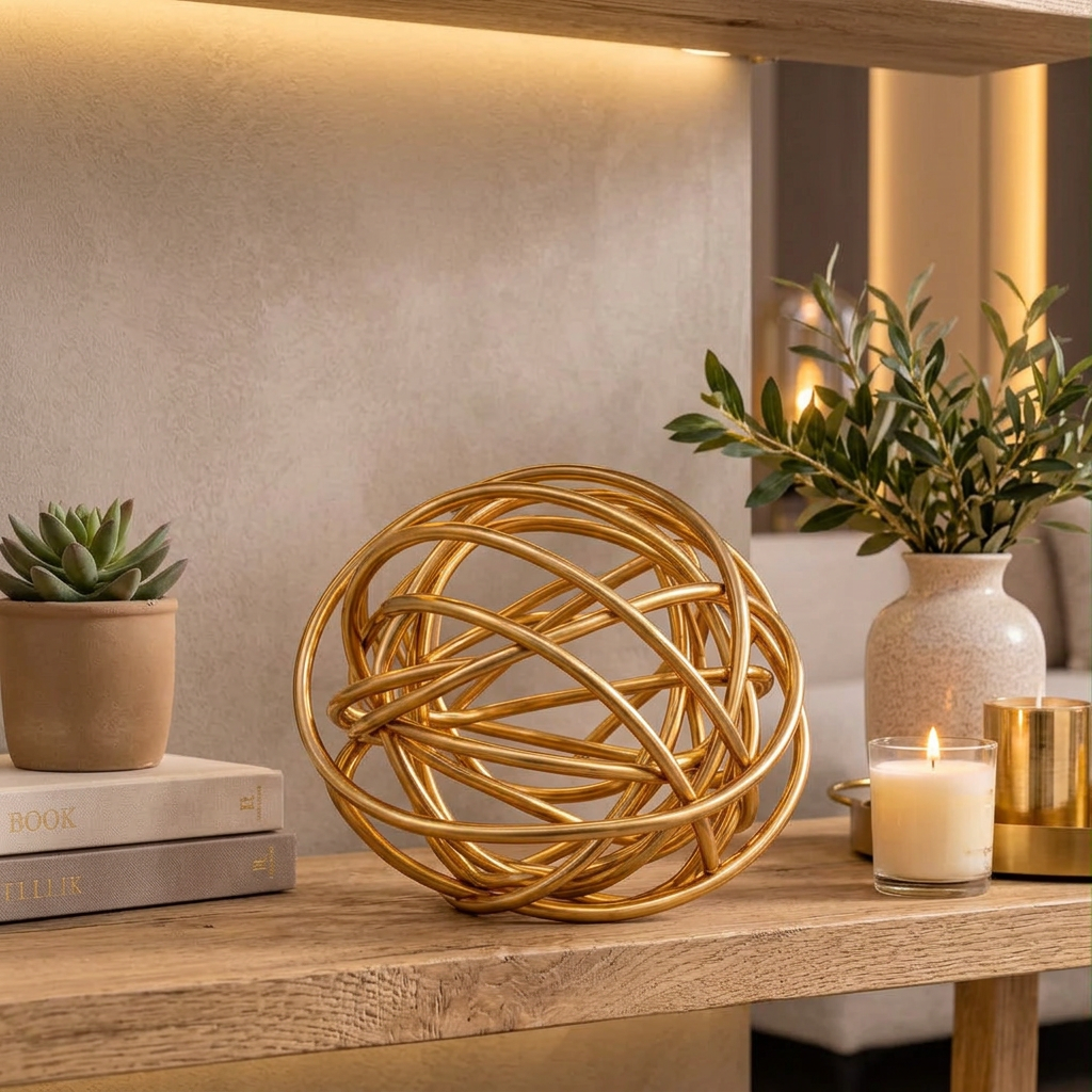 Gold Decorative Sculptural Orb
