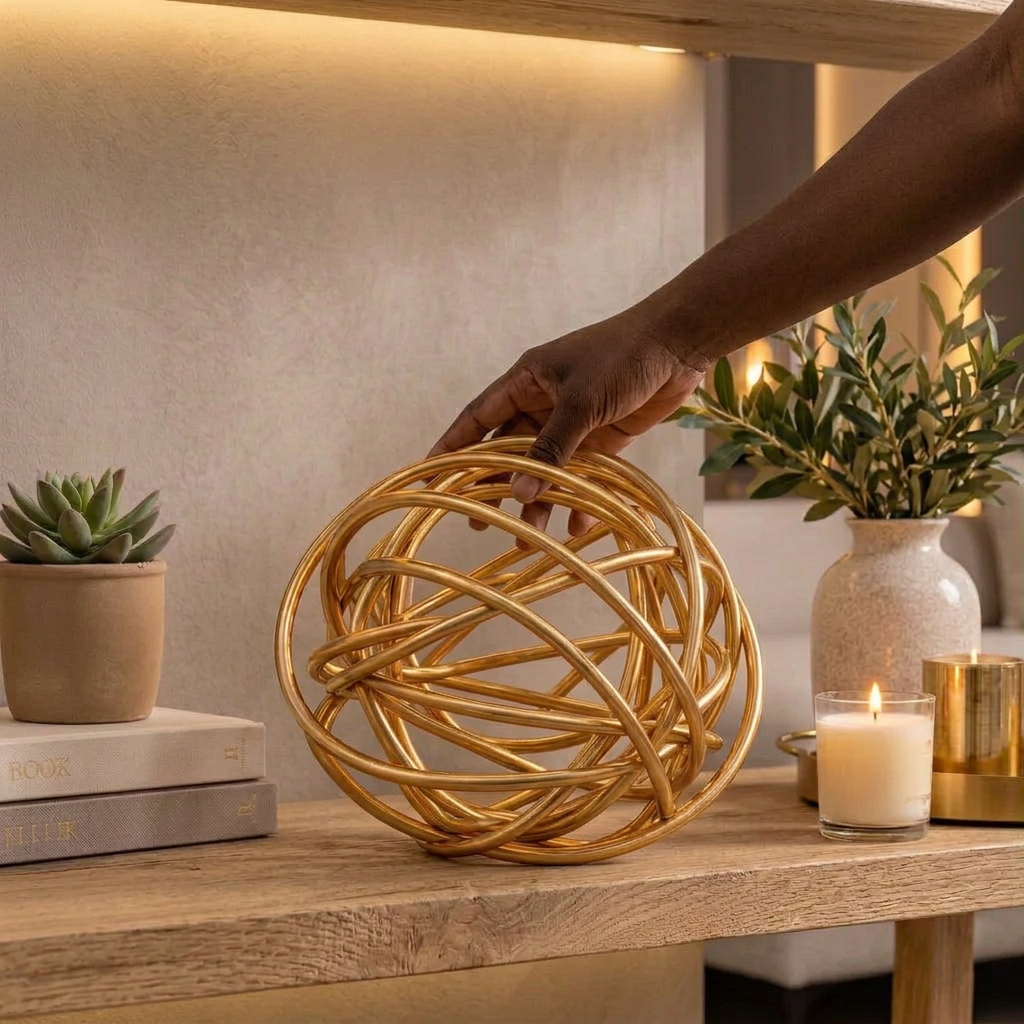 Gold Decorative Sculptural Orb