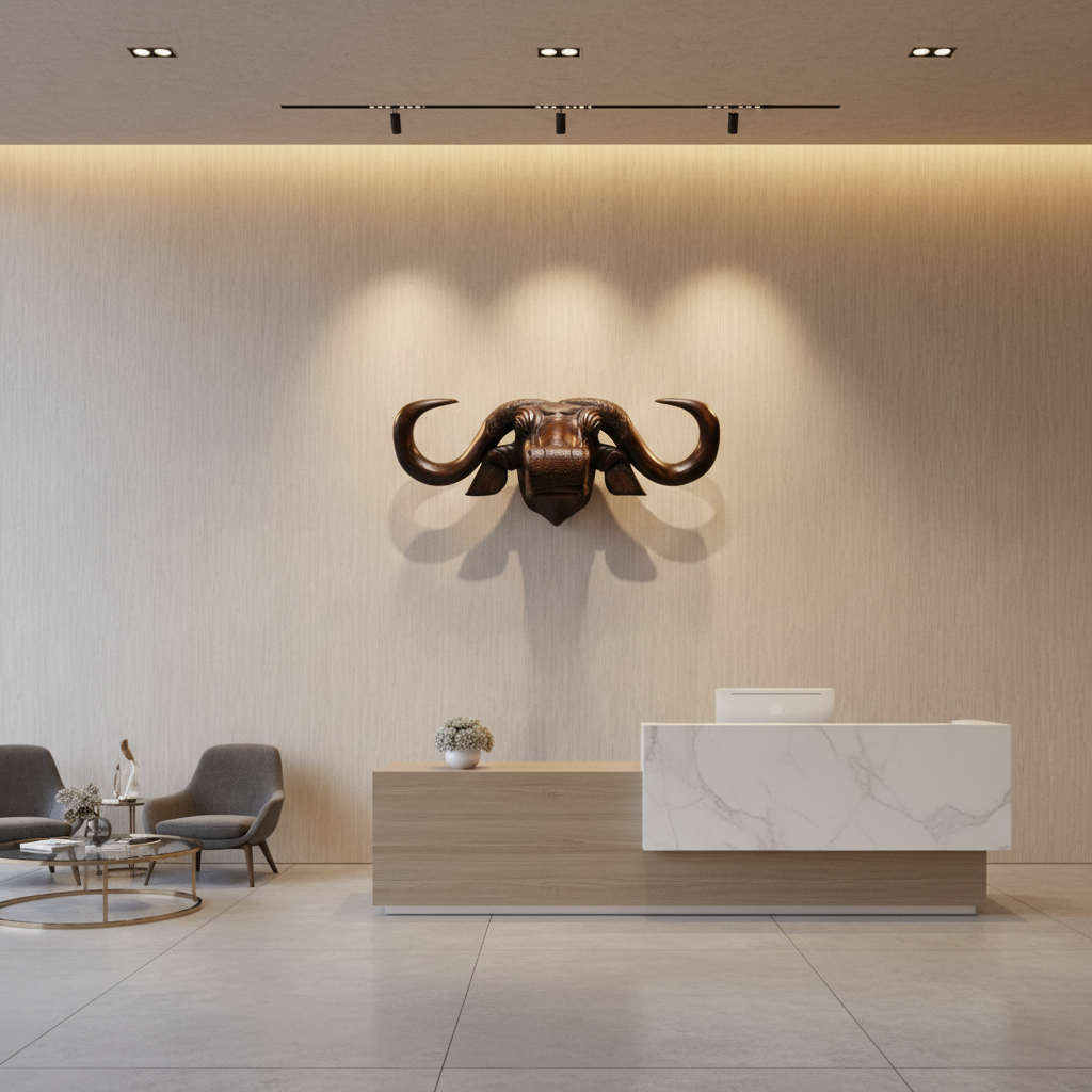 Brown Buffalo Head Wall Décor
