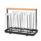 Glass Stand with bamboo stick holder