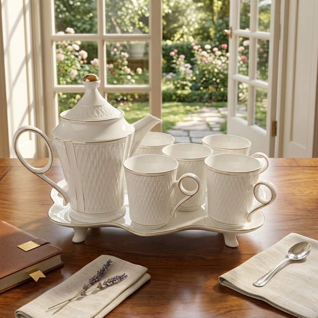 Elegant 8 piece tea set for serving tea