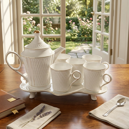 Elegant 8 piece tea set for serving tea