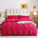 3Pcs Double Pinch Pleat Duvet Cover Set