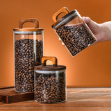 Glass Storage Jars With Wooden Lids