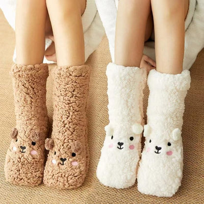 Pair of non-electric foot warmer socks for bed, dormitory, or office use