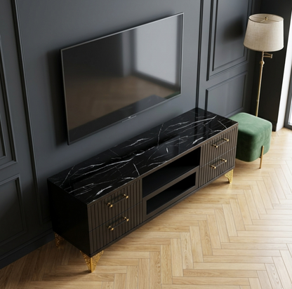 5.5 Ft TV Stand With Built-In Fireplace