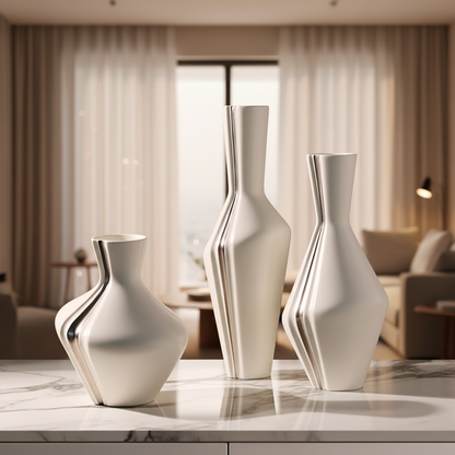Modern Sculptural Ceramic Vase Set