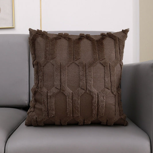 Fluffy geometric cushion cover 45x45cm