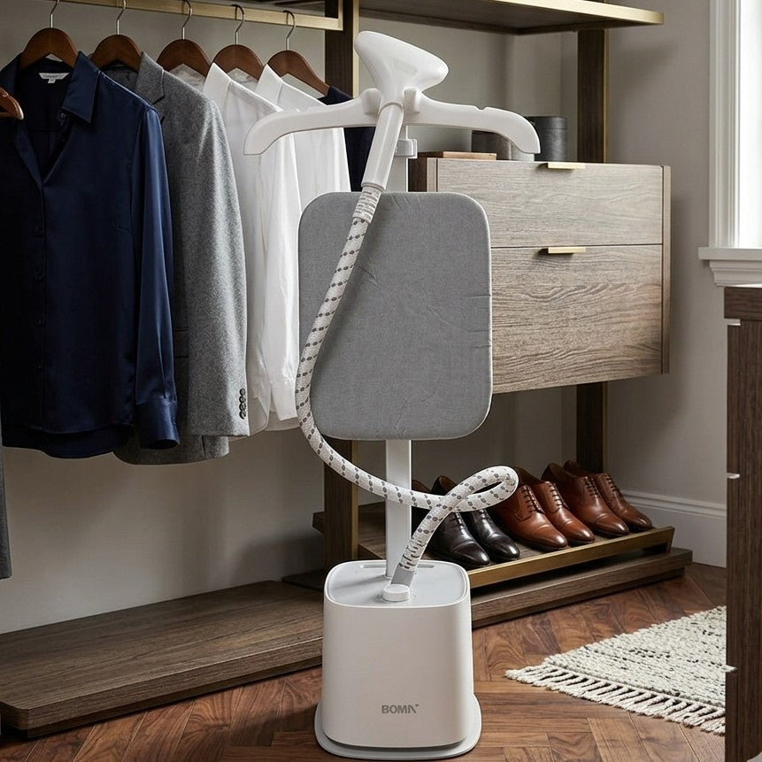 1800W Standing Garment Steamer with Ironing Board 1.8L
