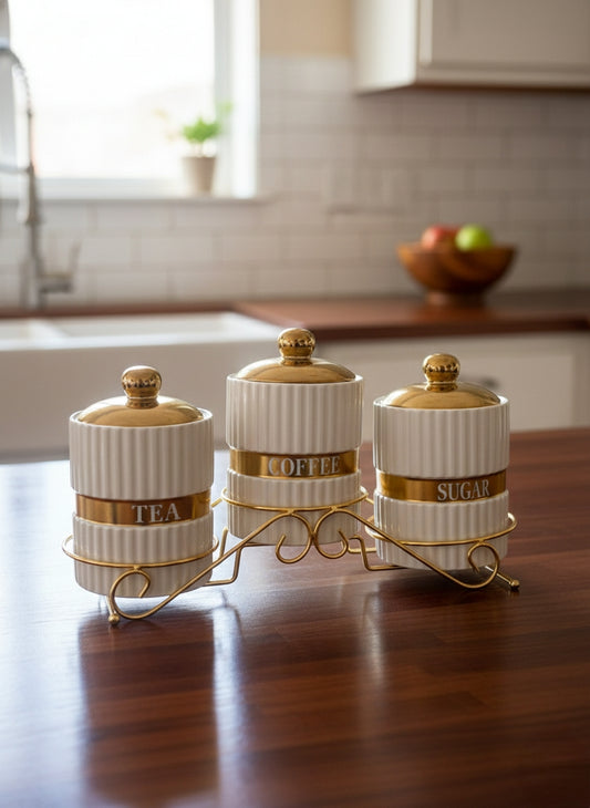 Gold oblong serving platters with gold line detailing, set of six.