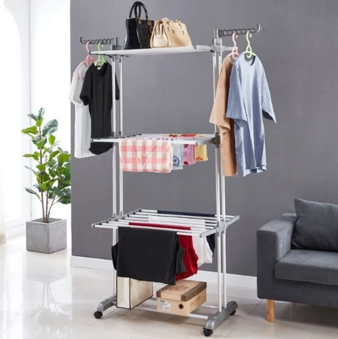 3-Layer Portable / Movable Cloth Drying Rack