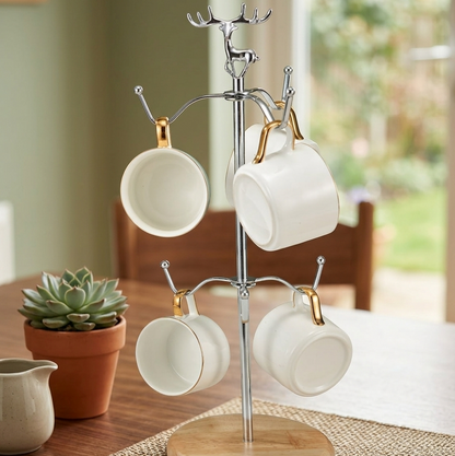 Cup Holder Organizer With Bamboo Base