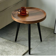 Round multipurpose stool with wood top and metal legs, compact 40cm diameter stool for small spaces. 🪑