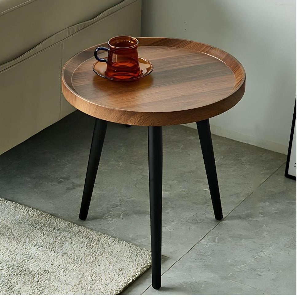 Round multipurpose stool with wood top and metal legs, compact 40cm diameter stool for small spaces. 🪑