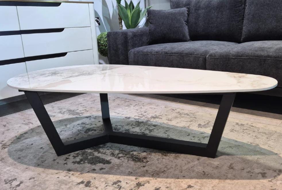 White Ceramic Top Coffee Table