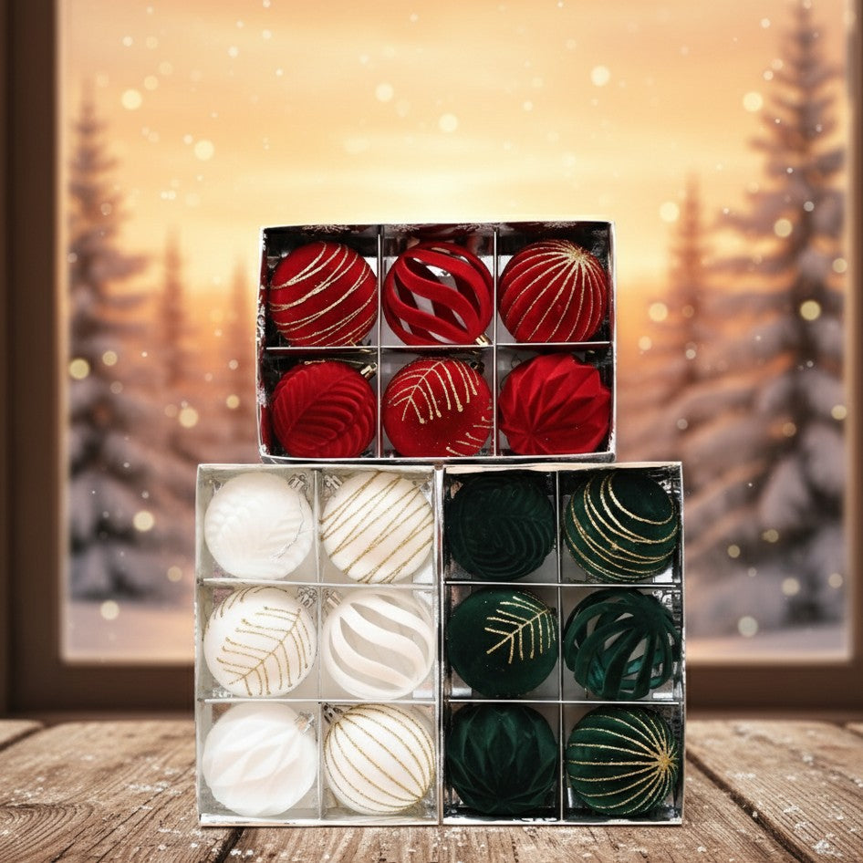 6Pcs Velvet Christmas Tree Decor Balls