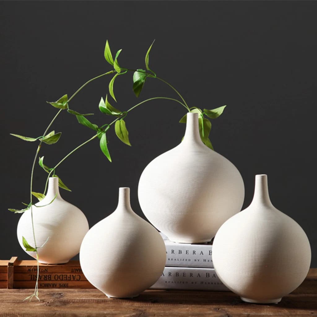 Nordic Round Porcelain Flower Vase