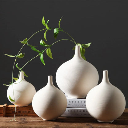 Nordic Round Porcelain Flower Vase